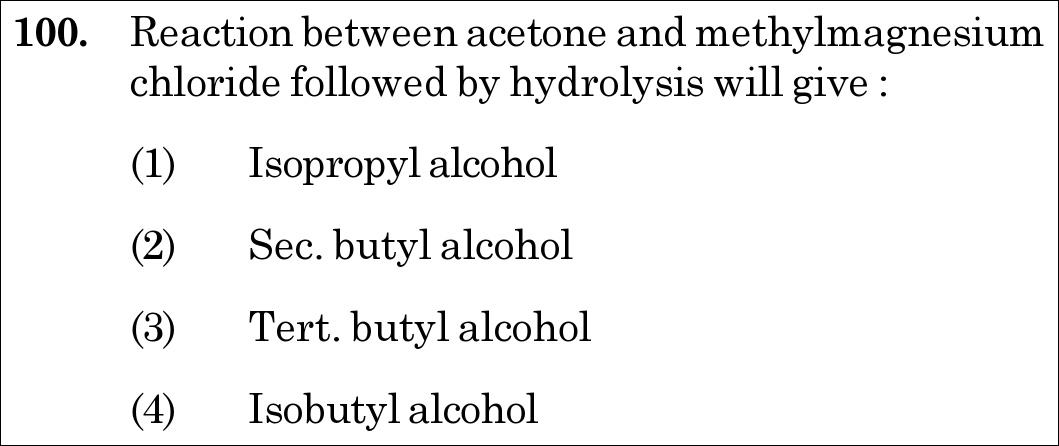 NEET 2020 chemistry Question 100