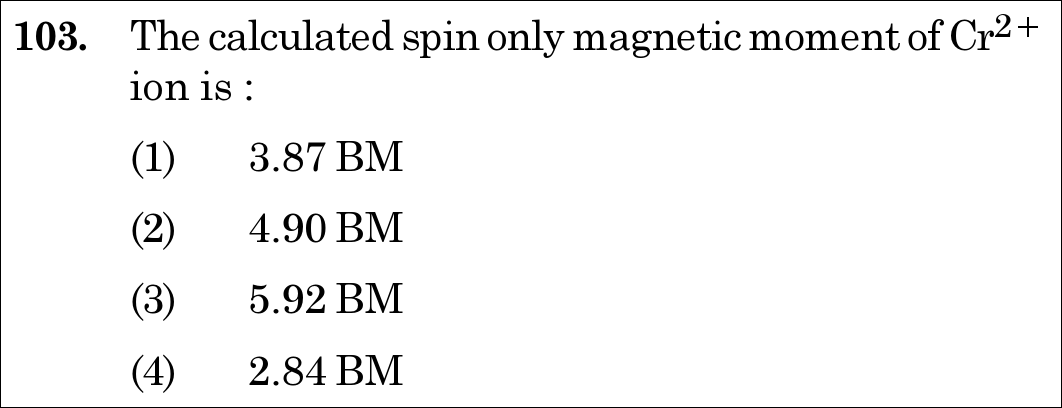 NEET 2020 chemistry Question 103
