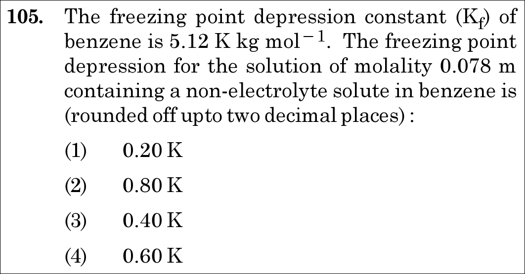 NEET 2020 chemistry Question 105
