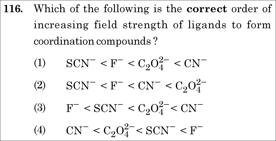 NEET 2020 chemistry Question 116