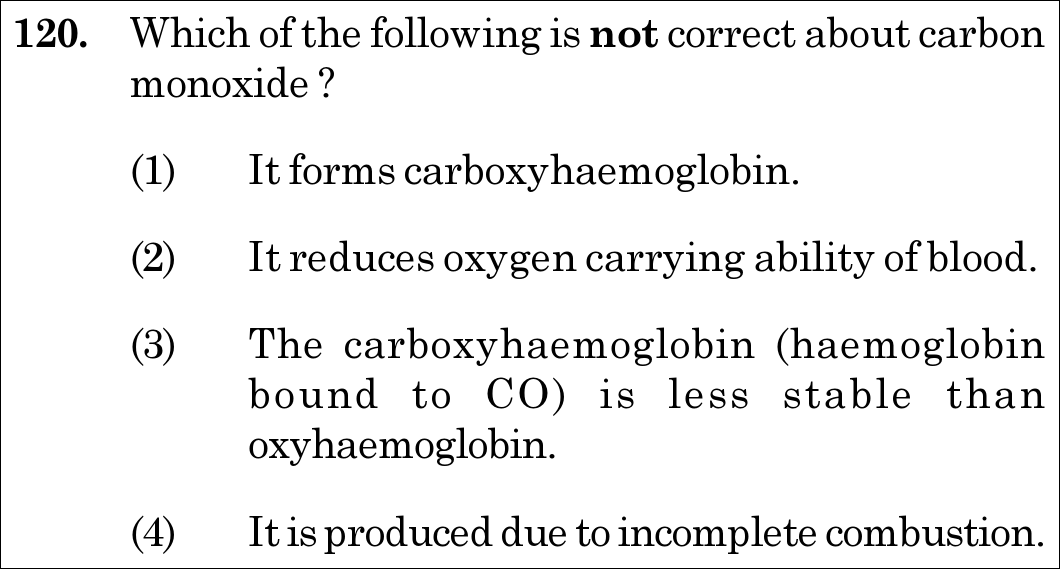 NEET 2020 chemistry Question 120