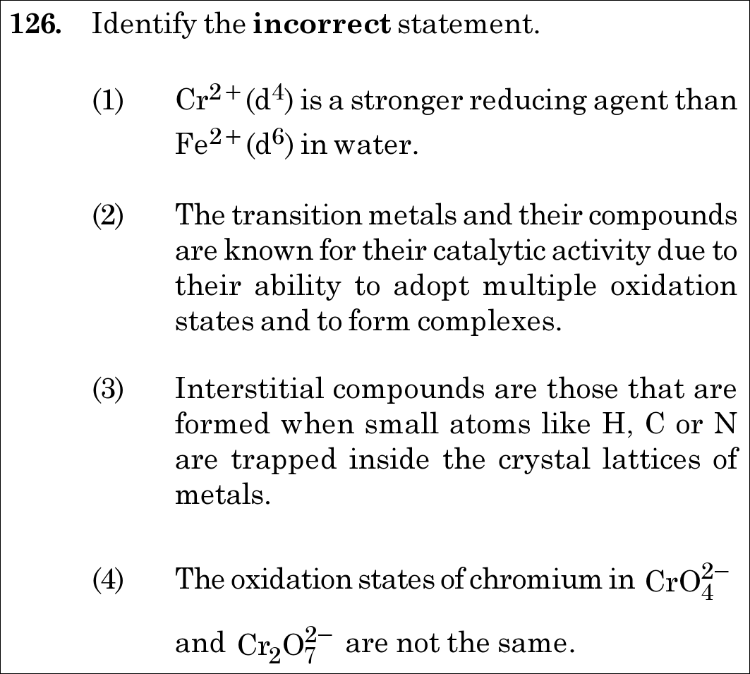NEET 2020 chemistry Question 126