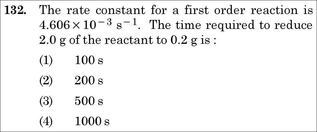 NEET 2020 chemistry Question 132