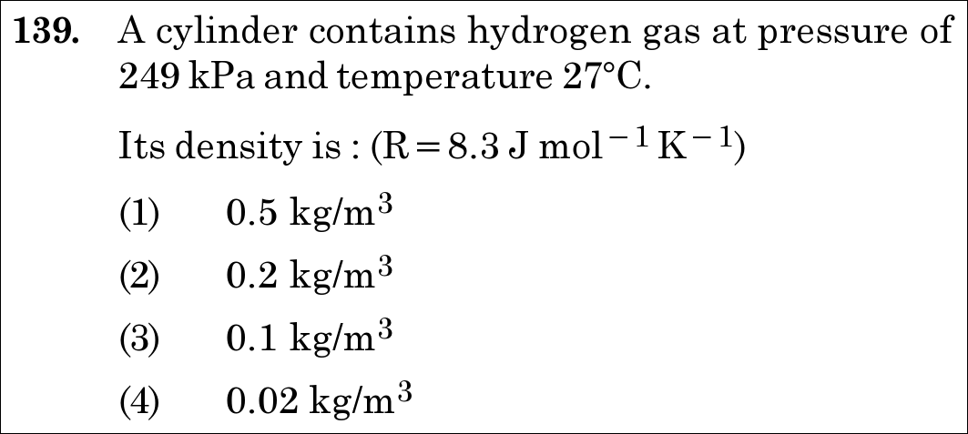 NEET 2020 physics Question 139