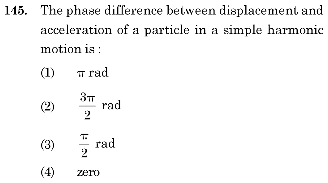 NEET 2020 physics Question 145