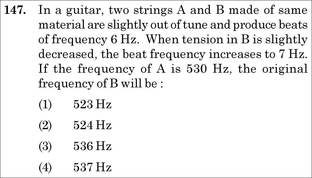 NEET 2020 physics Question 147