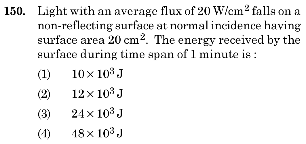 NEET 2020 physics Question 150