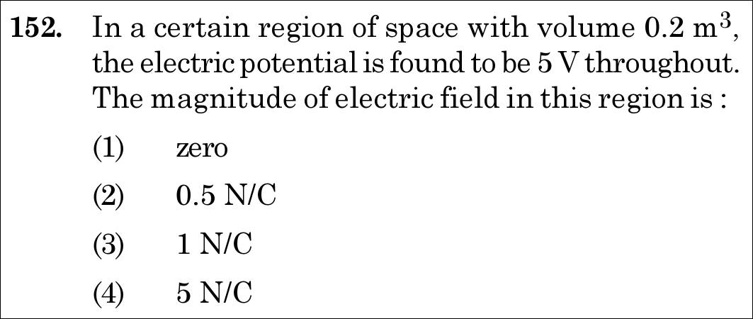 NEET 2020 physics Question 152