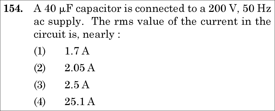 NEET 2020 physics Question 154
