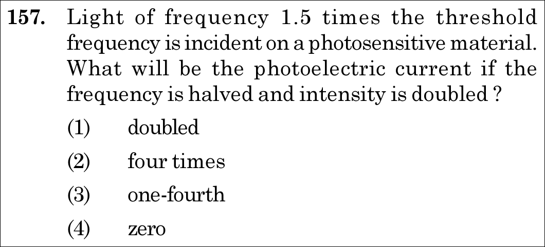 NEET 2020 physics Question 157
