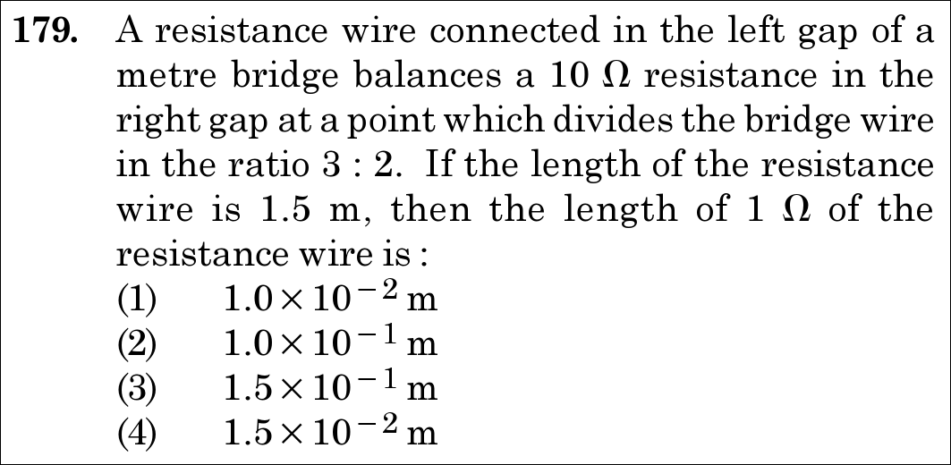 NEET 2020 physics Question 179