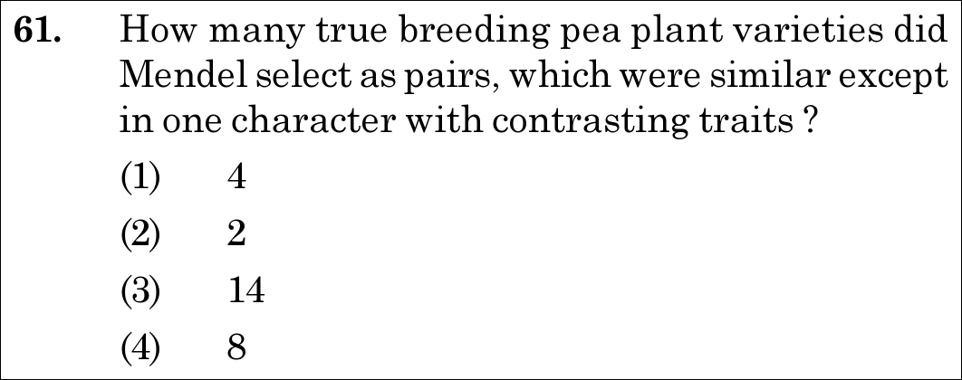NEET 2020 zoology Question 61