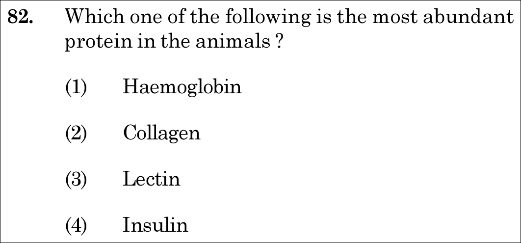 NEET 2020 zoology Question 82