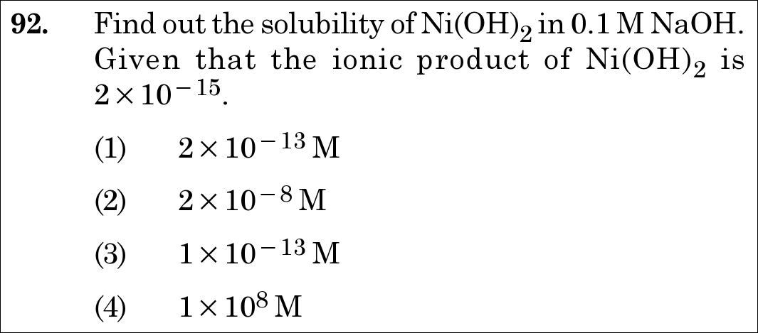NEET 2020 chemistry Question 92