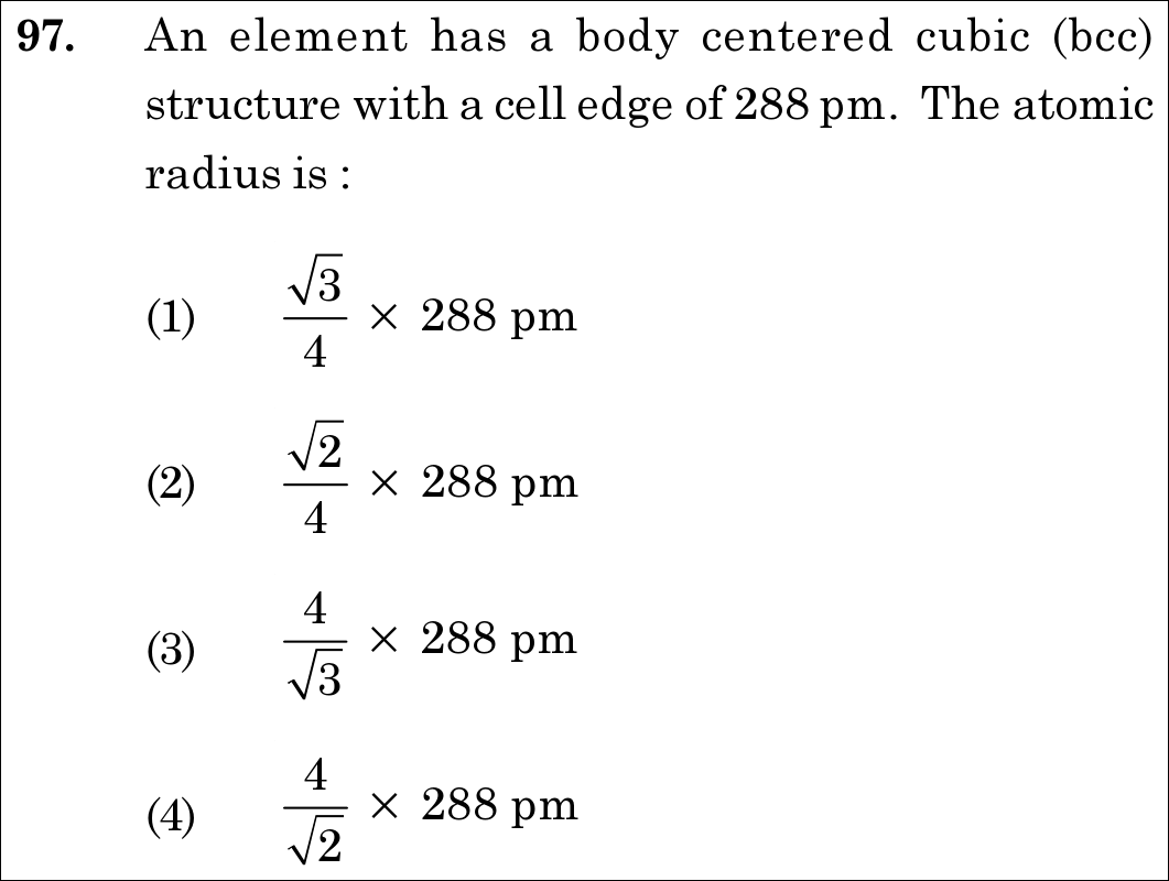 NEET 2020 chemistry Question 97