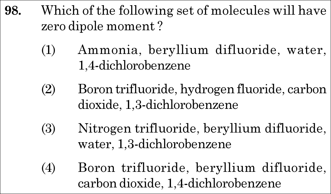 NEET 2020 chemistry Question 98