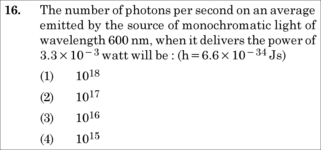 NEET 2021 physics Question 16