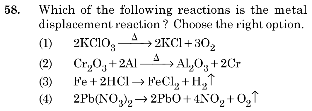 NEET 2021 chemistry Question 58