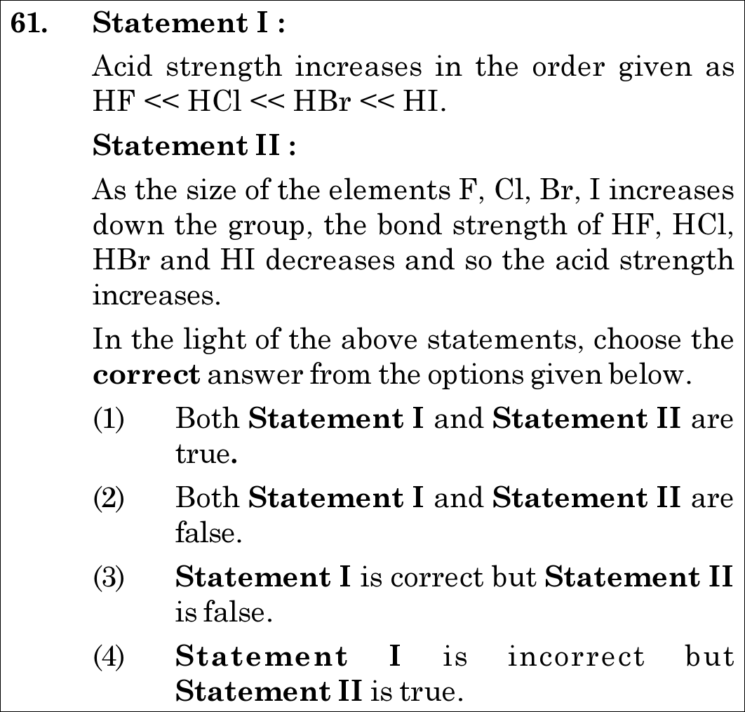 NEET 2021 chemistry Question 61