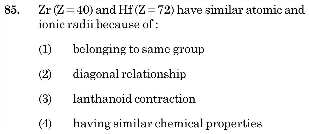 NEET 2021 chemistry Question 85