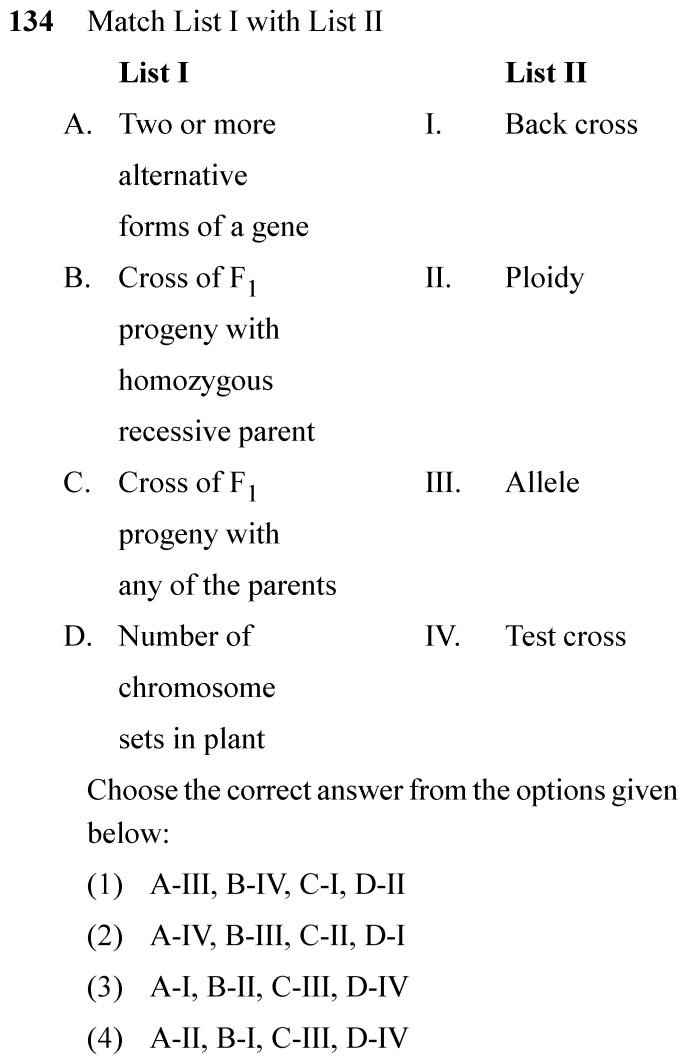 NEET 2024 Botany Question 134