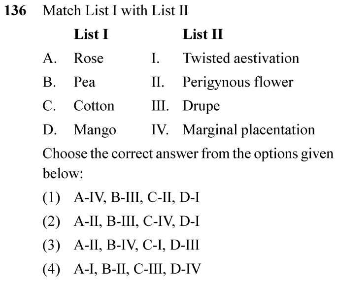NEET 2024 Botany Question 136
