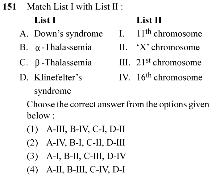 NEET 2024 zoology Question 151