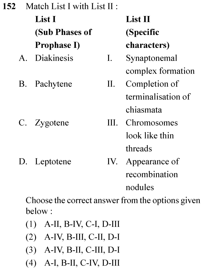 NEET 2024 zoology Question 152