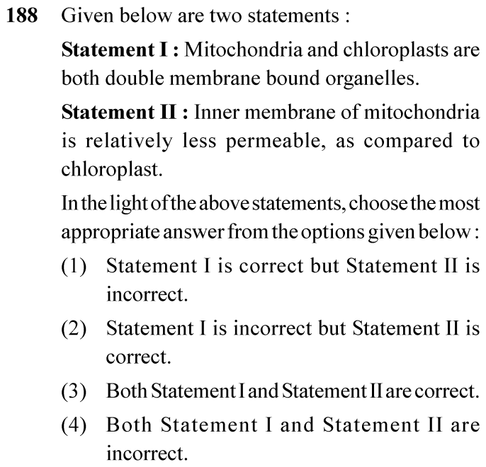 NEET 2024 zoology Question 188