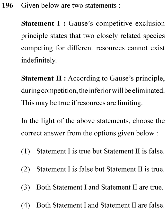 NEET 2024 zoology Question 196