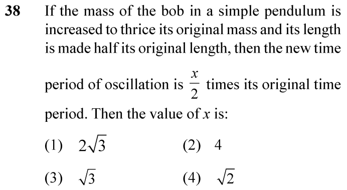 NEET 2024 physics Question 38