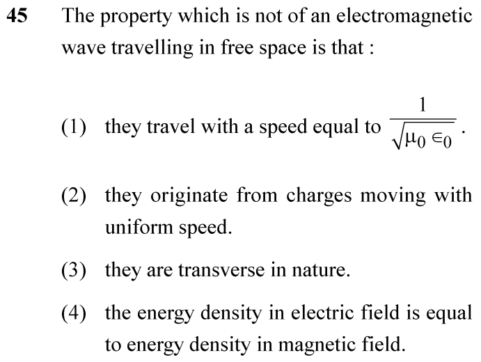 NEET 2024 physics Question 45