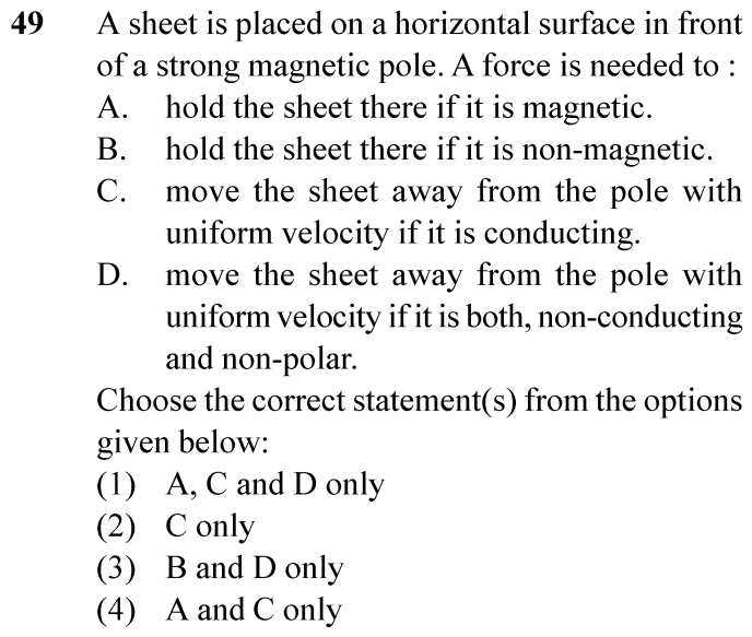 NEET 2024 physics Question 49