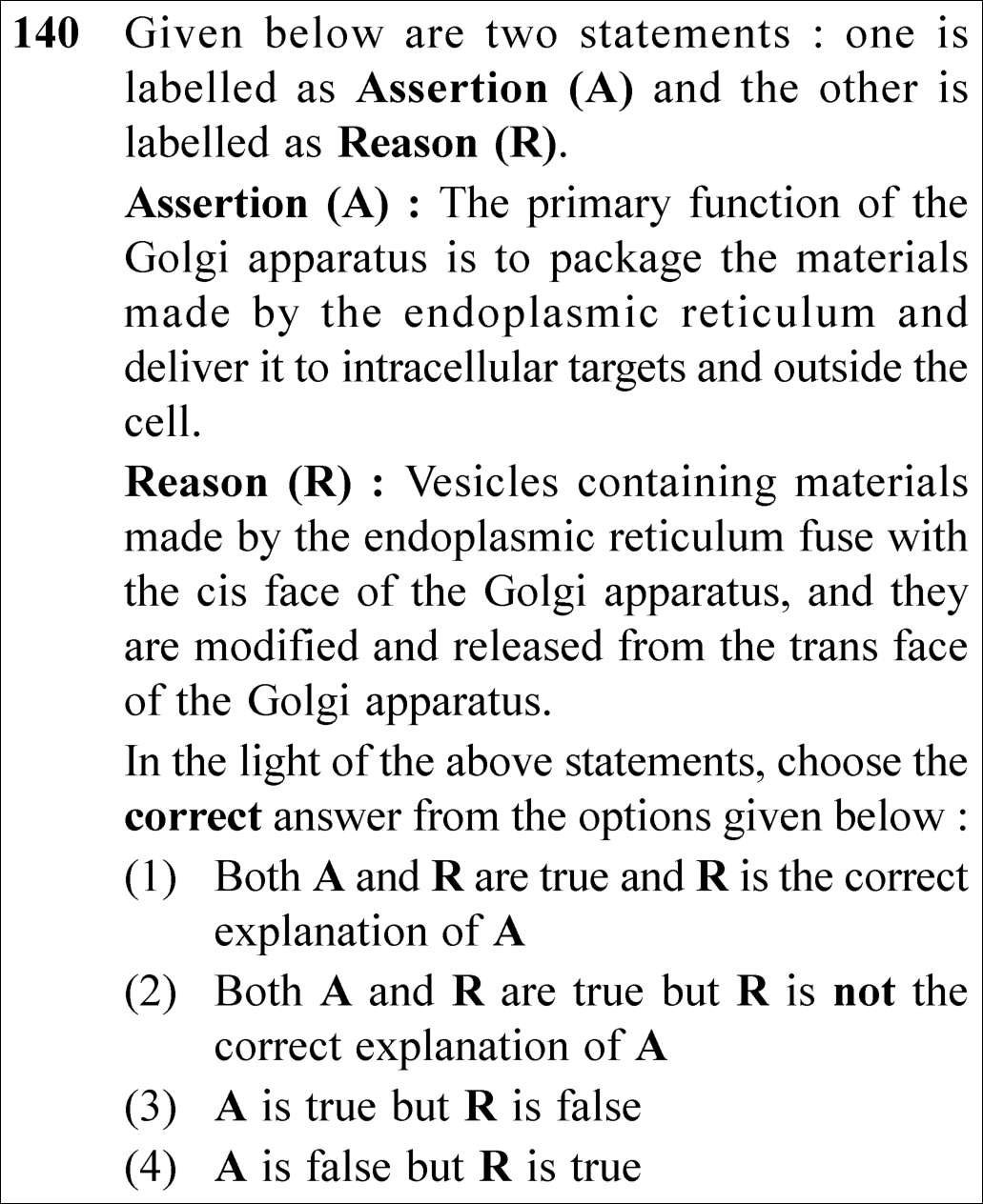 NEET 2025 Zoology Question 140