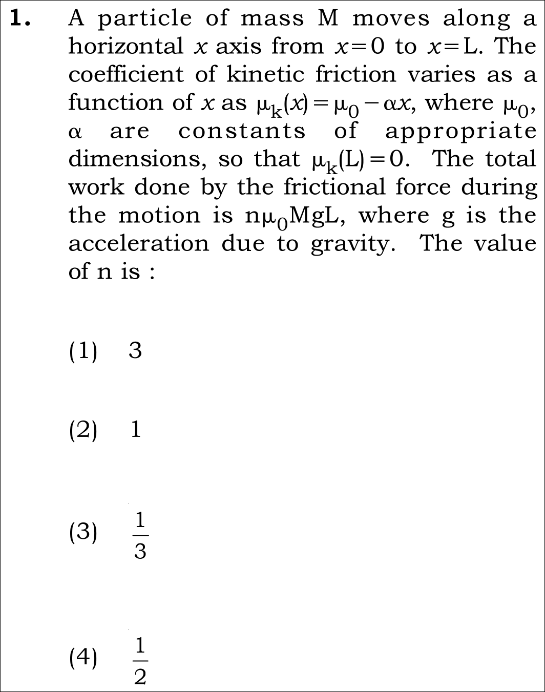 NEET 2026 Physics Question 1