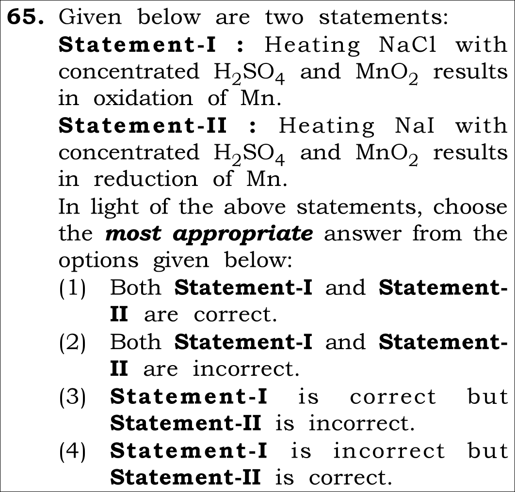 NEET 2026 chemistry Question 65