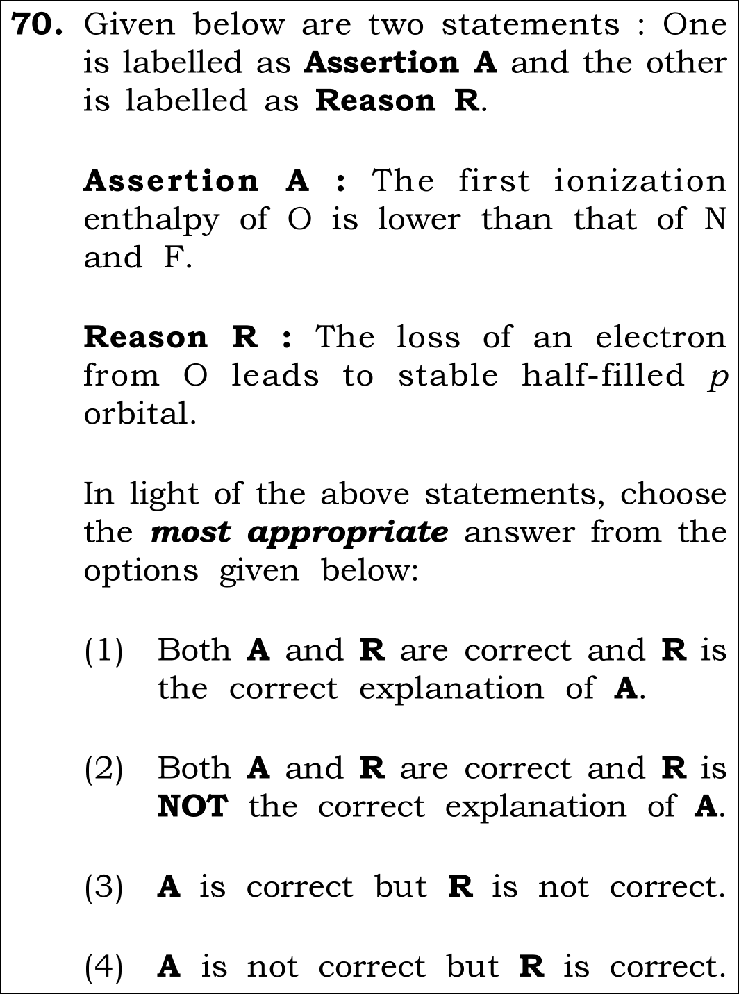 NEET 2026 chemistry Question 70